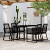 Garden Dining Set Black