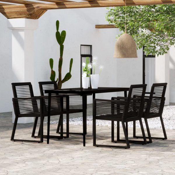 Garden Dining Set Black