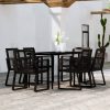 Garden Dining Set Black