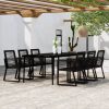 Garden Dining Set Black