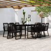 Garden Dining Set Black