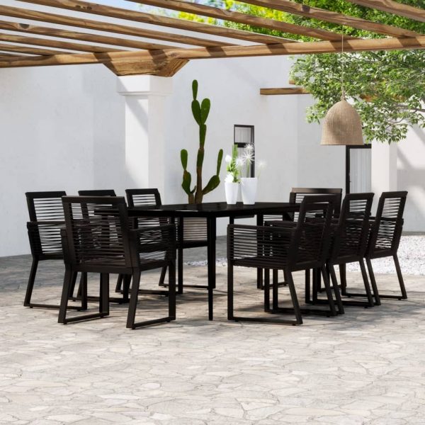 Garden Dining Set Black