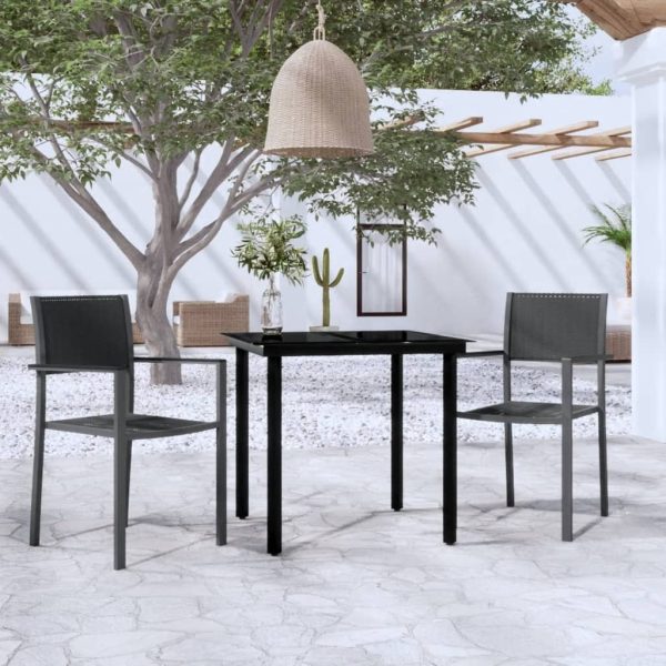 Garden Dining Set Black