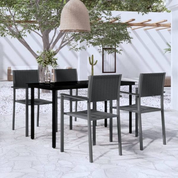 Garden Dining Set Black