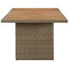 Garden Dining Table 200x100x74 cm Glass and Poly Rattan – Brown