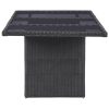 Garden Dining Table 200x100x74 cm Glass and Poly Rattan – Black