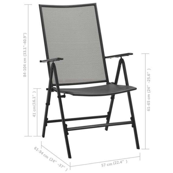 Folding Mesh Chairs 4 pcs Steel Anthracite
