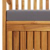 Garden Storage Bench Solid Acacia Wood – 120x63x84 cm, Brown and Grey