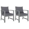 Garden Chairs 2 pcs with Cushions Solid Acacia Wood