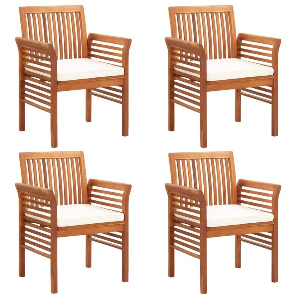 Garden Dining Chair with Cushion Solid Acacia Wood