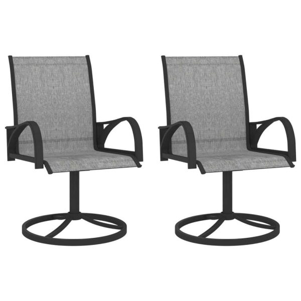 Garden Swivel Chairs 2 pcs Textilene and Steel