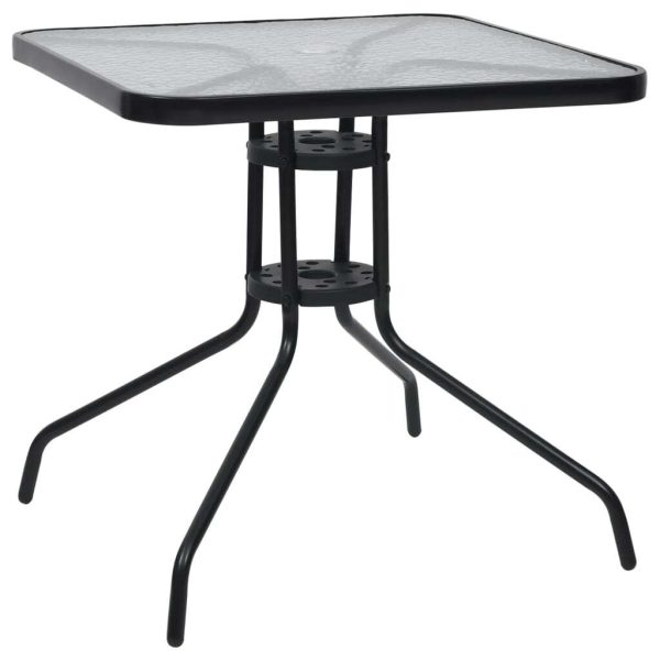 Garden Table Black 60×70 cm Steel