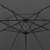 Outdoor Parasol with LED Lights and Metal Pole 400 cm Anthracite