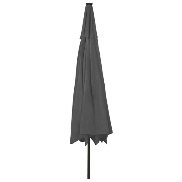 Outdoor Parasol with LED Lights and Metal Pole 400 cm Anthracite