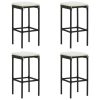 Bar Stools with Cushions Poly Rattan