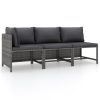 Sectional Sofa with Cushions Poly Rattan