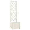 Garden Planter with Trellis 43x43x142 cm PP White