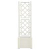 Garden Planter with Trellis 43x43x142 cm PP White