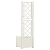 Garden Planter with Trellis 43x43x142 cm PP White