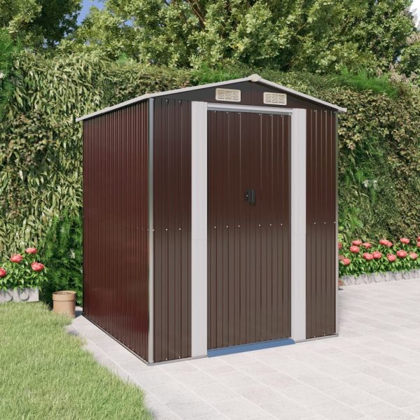 Garden Shed Dark Brown Galvanised Steel