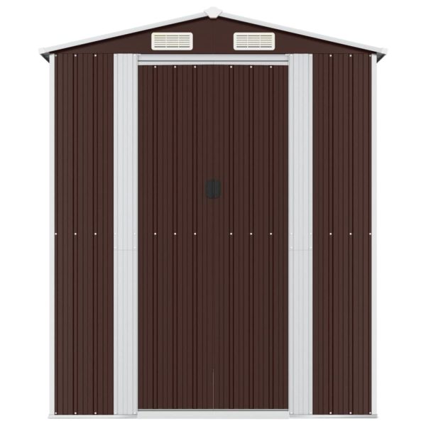 Garden Shed Dark Brown 192x191x223 cm Galvanised Steel