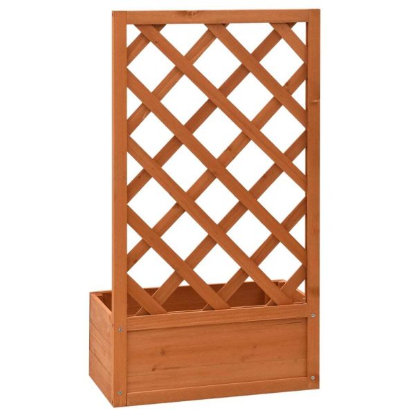 Garden Trellis Planter Orange 50x25x90 cm Solid Firwood