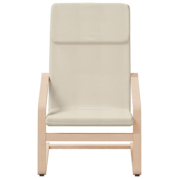 Relaxing Chair with Footstool Fabric – Cream