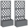 Trellis Planters 2 pcs Grey 65x33x135 cm WPC