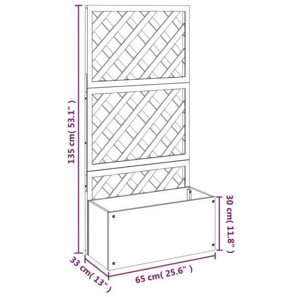 Trellis Planters 2 pcs Grey 65x33x135 cm WPC