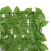 Balcony Screen with Green Leaves 500×100 cm