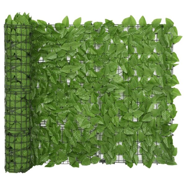 Balcony Screen with Green Leaves 500×100 cm