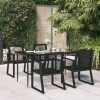 Garden Dining Set Black