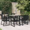 Garden Dining Set Black