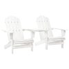 Garden Adirondack Chairs with Tea Table Solid Fir Wood