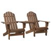 Garden Adirondack Chairs with Tea Table Solid Fir Wood