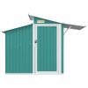 Garden Shed Green 270x130x208.5 cm Galvanised Steel