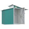 Garden Shed Green 270x130x208.5 cm Galvanised Steel