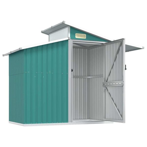 Garden Shed Green 270x130x208.5 cm Galvanised Steel