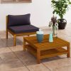 Corner Sofas with Cushions Solid Acacia Wood