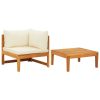 2 Piece Garden Lounge Set with Cushions Acacia Wood
