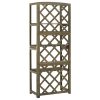 Trellis with Shelves Grey 55x30x140 cm Solid Fir Wood