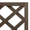 Corner Trellis Planter Grey 40x40x150 cm Solid Fir Wood