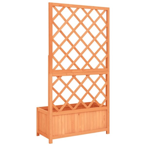 Garden Trellis Planter Brown 70x30x135 cm Solid Firwood