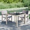 Garden Table Tempered Glass and Poly Rattan