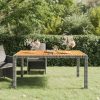 Garden Table Poly Rattan and Acacia Wood