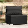 Garden Middle Sofa with Cushions Poly Rattan