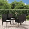 Garden Dining Set with Cushions Poly Rattan