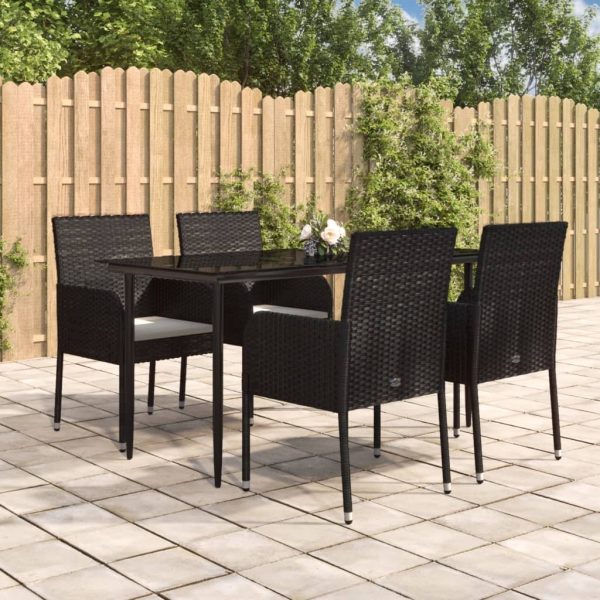 Garden Dining Set with Cushions Poly Rattan