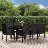 Garden Dining Set with Cushions Poly Rattan