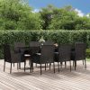 Garden Dining Set with Cushions Poly Rattan